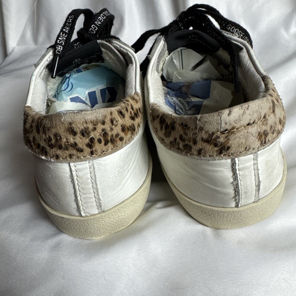 Golden Goose Super Star Classic Suede Toe Leopard Horsy Heel Size 34 Authentic - Picture 5 of 11